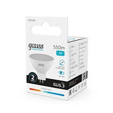 Лампа светодиодная Gauss GU5.3 7W 4100K матовая 13527 4