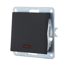 Переключатель LK Studio 1-кл., на 2 направления, c индикатором (схема 6L) 16 A, 250 B (черный бархат) LK80 840408-1 1