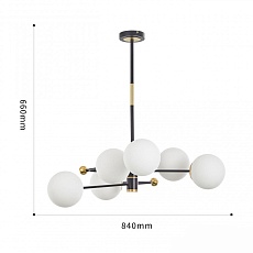 Подвесная люстра Arte Milano Neapolis72708 272708/6 BK/GD 1