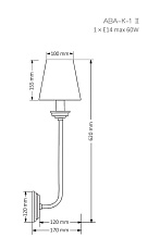 Настенный светильник KUTEK MOOD Abano ABA-K-1(ZM/A)II 2
