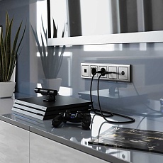 Лицевая панель Werkel розетки RJ45 и RJ11 глянцевый никель WL02-RJ-CP 4690389100406 2