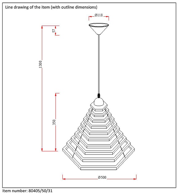 Подвесной светильник Lucide Tora 08405/50/31 Фото № 2