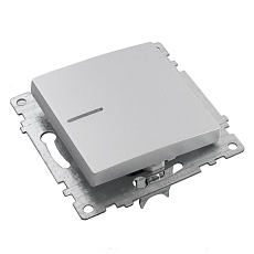 Выключатель одноклавишный Stekker Катрин с подсветкой серебро GLS10-7101-03 39577 1