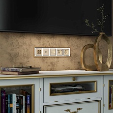 Накладка для двойной розетки Werkel Еthernet RJ-45 шампань W1191111 4690389157530 1