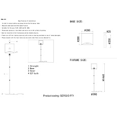 Торшер Crystal Lux Sergio PT1 Gold 1