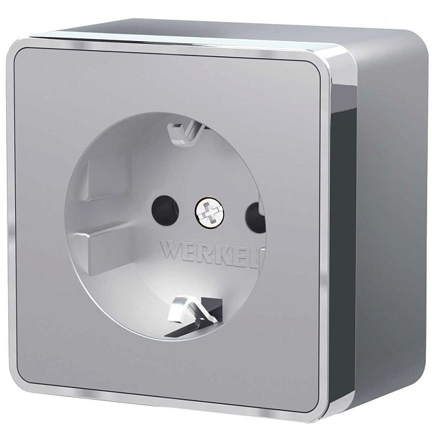 Розетка с заземлением Werkel Gallant серебряный W5071006 4690389167157 Фото № 1