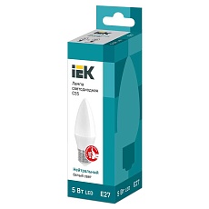Лампа светодиодная IEK E27 5W 4000K матовая LLE-C35-5-230-40-E27 1