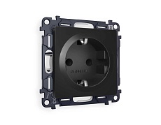 Комплект механизма электрической розетки AMBRELLA VOLT ALFA Черный матовый с/з с шторками QUANT (AP8070, VM141) MA807010