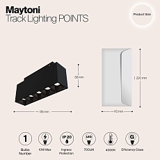 Трековый светодиодный светильник для магнитного шинопровода Maytoni Track lamps TR014-2-10W4K-B 1