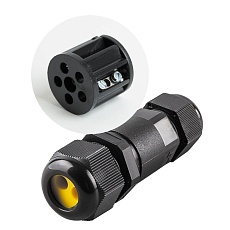 Соединитель-коннектор для проводов LD521, 2-контактный, водонепроницаемый, черный 49188