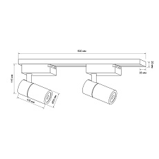 Комплект из 2 трековых светодиодных светильников на шинопроводе Apeyron 07-40 1