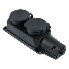 Розетка переносная 2P+PE Stekker черный RST16-22-44 32738 5