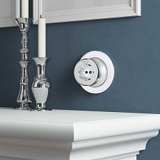 Розетка с заземлением Werkel Vintage серебро матовый/хром W5871054 4690389174735 5