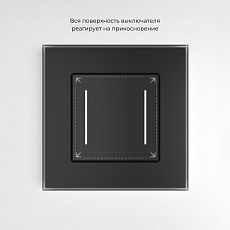 Сенсорный выключатель двухклавишный Werkel с подсветкой черный W4522008 4690389198052 2