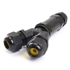 Соединитель-коннектор для проводов LD529, 3-контактный, водонепроницаемый (клемма 3pin), черный 49187 2