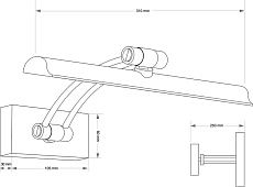 Подсветка для картин и зеркал KUTEK ELVE ELV-PODS-1(N)380-KR 1