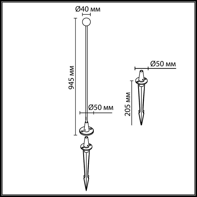 Уличный светильник Odeon Light Nature 7123/1GLA Фото № 2