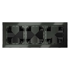 Рамка стеклянная Voltum S70 на 3 поста, (титан, стекло) VLS110306 2