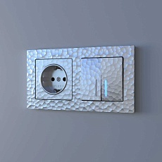 Выключатель Werkel Hammer двухклавишный проходной с подсветкой серебряный W1222106 4690389162633 1