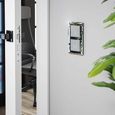 Сенсорный выключатель двухклавишный Werkel с подсветкой серебряный W4520006 4690389179563 2