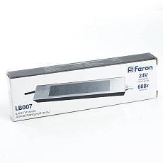 Блок питания для светодиодной ленты Feron LB007 24V 60W IP67 2,5A 48057 3