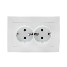 Валенсия розетка 2-местная с/з 16А белая с защ. штор. EKF PROxima EWR16-128-10