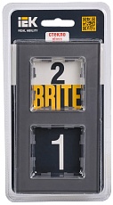 Рамка 2-постовая IEK Brite РУ-2-2-БрСе серая BR-M22-G-K03 1