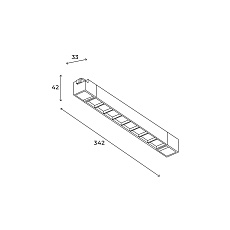Трековый линейный светильник направленного света Hesby Lighting Skylite Однофазный, 342 мм-3000К, 20Вт, чёрный HSBL_0142 1