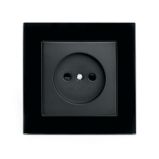 Розетка 2P Stekker Катрин со шторками черный GLS10-7009-05 39512 5