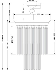 Потолочная люстра KUTEK FIORE FIO-PL-9(P)600/270 1