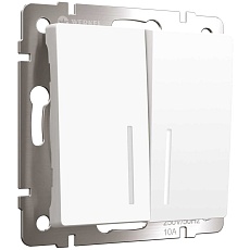 Выключатель двухклавишный Werkel с подсветкой белый матовый W1120161 4690389184666 4