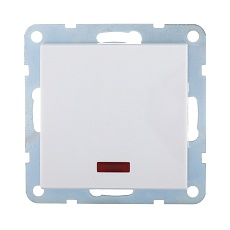 Переключатель LK Studio 1-кл., на 2 направления, c индикатором (схема 6L) 16 A, 250 B (белый) LK80 840404-1