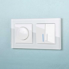 Выключатель двухклавишный с подсветкой Werkel белый W1120101 4690389155208 1