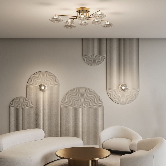 Потолочная светодиодная люстра Eurosvet Ripple 50389 LED латунь Фото № 7