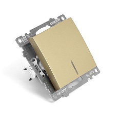 Выключатель одноклавишный Stekker Катрин с подсветкой золото GLS10-7101-08 49215 3