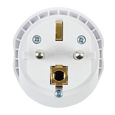 Адаптер-переходник для евровилки с/з, ультраплоский, Stekker ADP16-06-20W, 250В, 16A, IP20,белый 50412 1