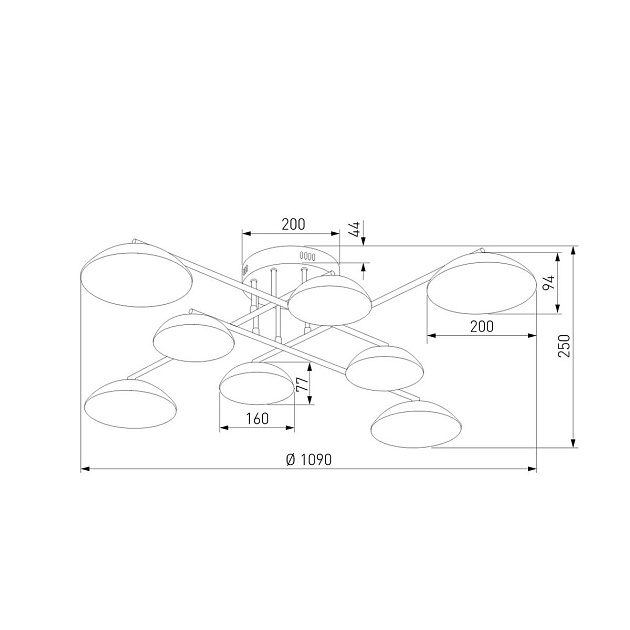 Потолочная светодиодная люстра Eurosvet Ripple 50389 LED латунь Фото № 2