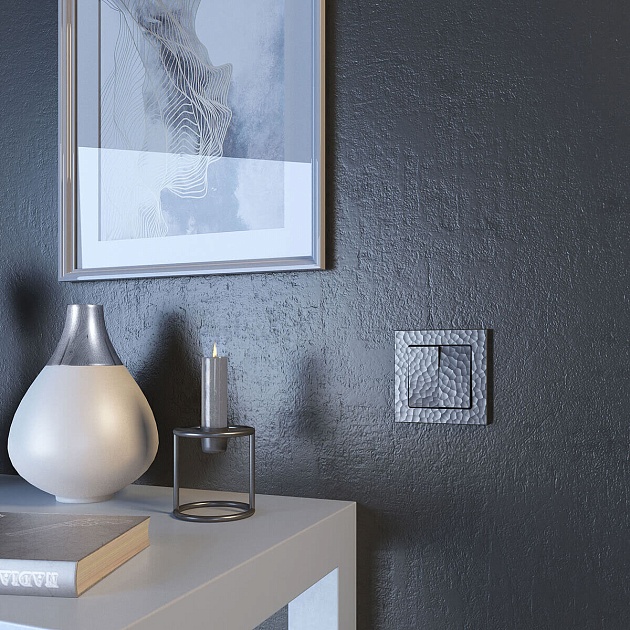 Выключатель Werkel Hammer двухклавишный серебряный W1220006 4690389162299 Фото № 7