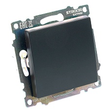 Выключатель одноклавишный Stekker Катрин черный GLS10-7103-05 39603 5