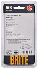 Рамка 2-постовая IEK Brite РУ-2-2-БрТБ темная бронза BR-M22-G-K45 2