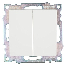 Выключатель двухклавишный Stekker Катрин белый GLS10-7104-01 39300