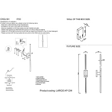 Подсветка для зеркал Crystal Lux Largo AP12W Gold 1