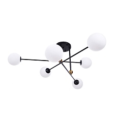Потолочная люстра Lumina Deco Bersago LDP 8030-6 BK+WT