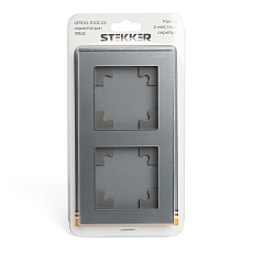 Рамка 2-постовая Stekker Катрин серебро GFR00-7002-03 39532 3