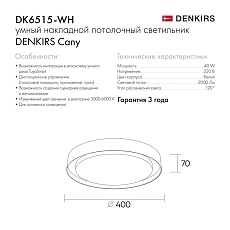 Потолочный светодиодный светильник Denkirs DK6516-WH/1 3