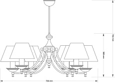 Подвесной светильник KUTEK San Marino Abażur SAN-ZW-8(P/A)CR 3
