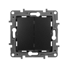 Выключатель двухклавишный Legrand Etika 10A 250V антрацит 672602
