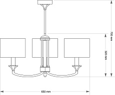 Подвесной светильник KUTEK DECOR ABAŻUR DEC-ZW-3(BN/A) 2
