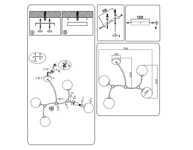 Подвесная люстра Ambrella light Traditional Modern TR2542 Фото № 7