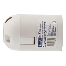 Патрон General GLH-E27-HRP-H-W, термостойкий пластик, Е27, подвесной, без кольца, белый, 1/50/600